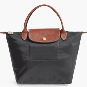 Longchamp Black and Brown Tote Bag